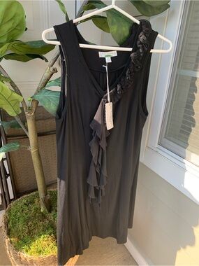 SALE! 😎 Black Ruffled Midi Dress by Boo Radley Size S NWT!